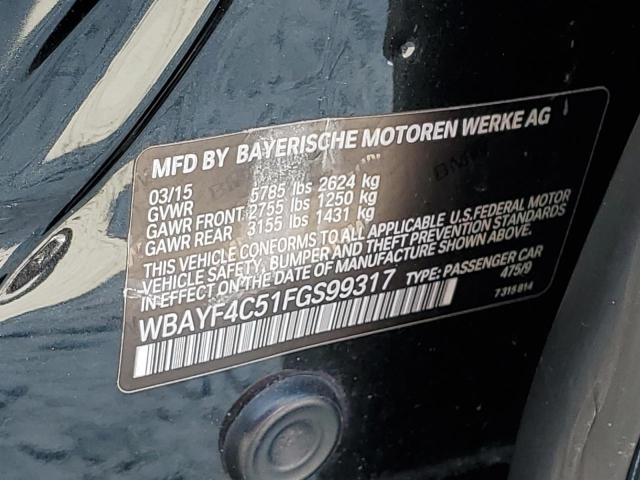 WBAYF4C51FGS99317 - 2015 BMW 740 LXI BLACK photo 12