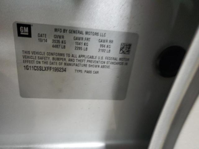 1G11C5SLXFF199234 - 2015 CHEVROLET MALIBU 1LT 银色 照片 12