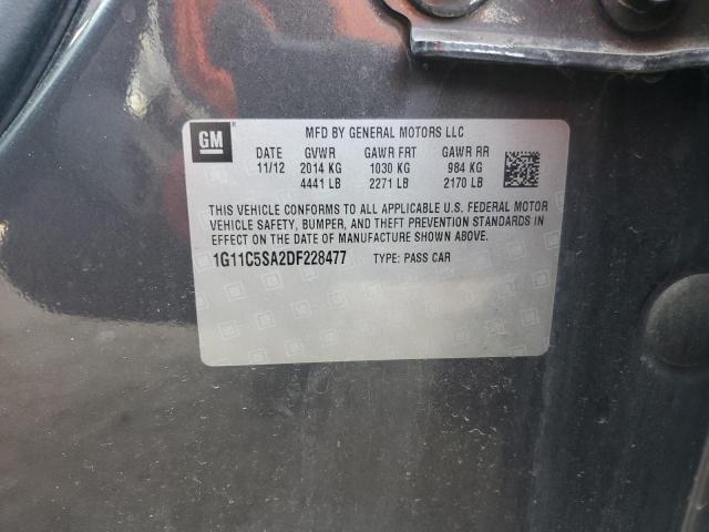 1G11C5SA2DF228477 - 2013 CHEVROLET MALIBU 1LT Gümüş fotoğraf 12