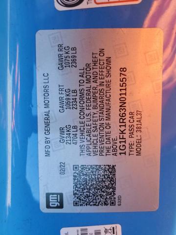 1G1FK1R63N0115578 - 2022 CHEVROLET CAMARO ZL1 BLUE photo 13