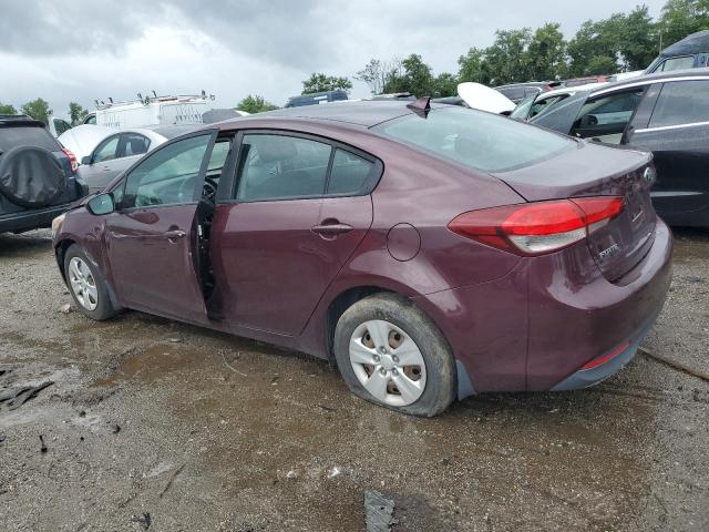 3KPFK4A75HE134786 - 2017 KIA FORTE LX BURGUNDY photo 2