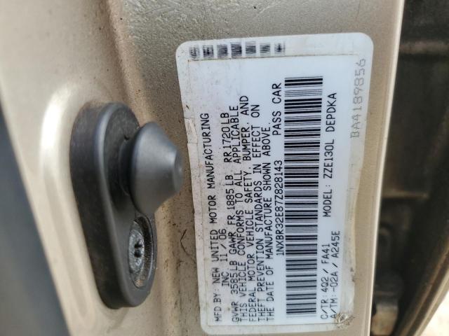 1NXBR32E87Z828143 - 2007 TOYOTA COROLLA CE ოქროსფერი ფოტო 12