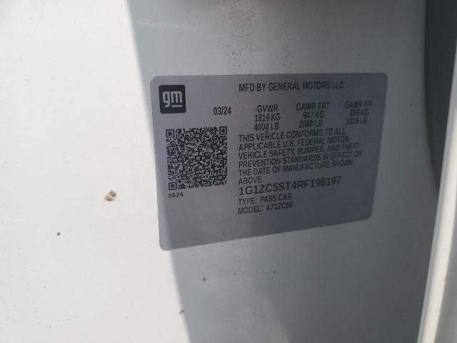 1G1ZC5ST4RF198197 - 2024 CHEVROLET MALIBU LS WHITE photo 12