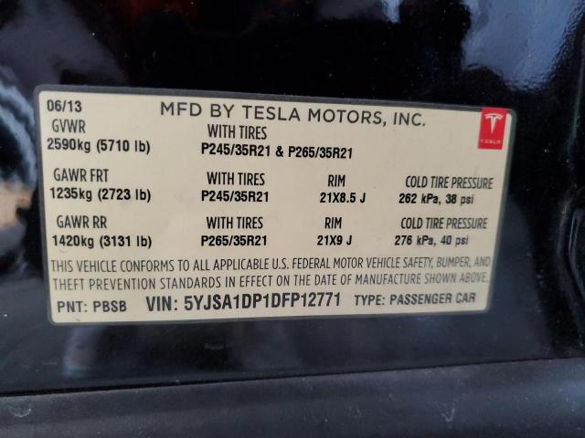 5YJSA1DP1DFP12771 - 2013 TESLA MODEL S Սև լուսանկար 13