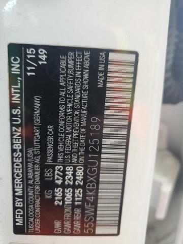 55SWF4KBXGU125189 - 2016 MERCEDES-BENZ C 300 4MATIC WHITE photo 12