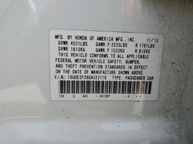 19UDE2F39GA023119 - 2016 ACURA ILX BASE WATCH PLUS WHITE photo 13