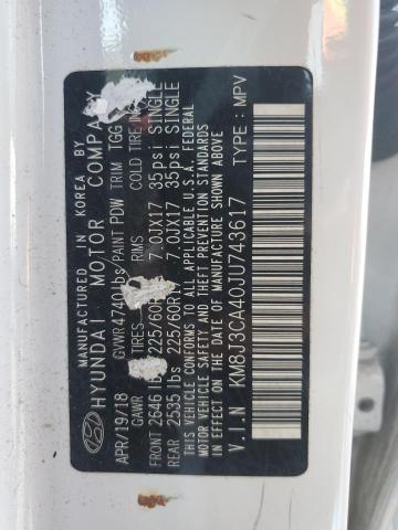 KM8J3CA40JU743617 - 2018 HYUNDAI TUCSON SEL 白色 照片 14