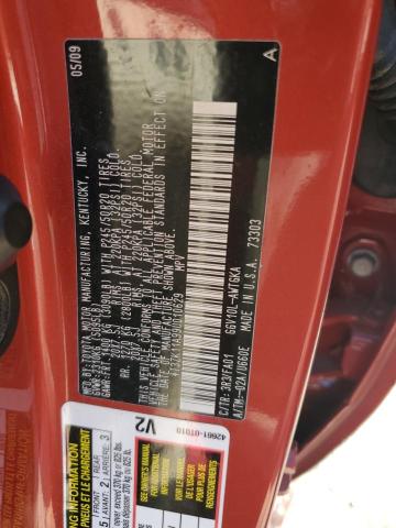 4T3ZK11A99U010629 - 2009 TOYOTA VENZA RED photo 13