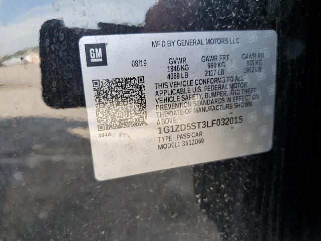 1G1ZD5ST3LF032015 - 2020 CHEVROLET MALIBU LT BLACK photo 12