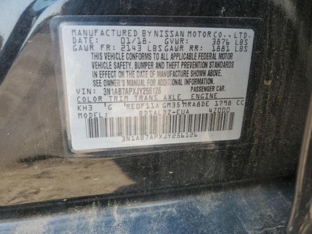 3N1AB7APXJY256126 - 2018 NISSAN SENTRA S BLACK photo 12