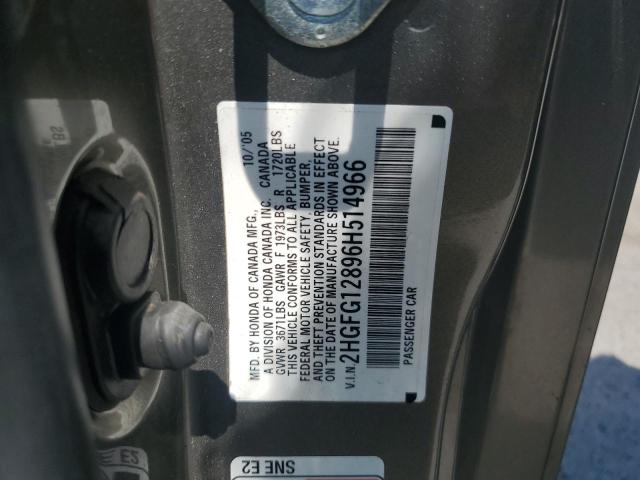 2HGFG12896H514966 - 2006 HONDA CIVIC EX 灰色 照片 12