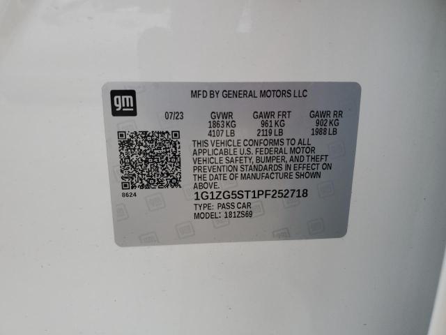 1G1ZG5ST1PF252718 - 2023 CHEVROLET MALIBU RS WHITE photo 12