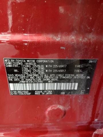 JTMBFREV3HJ153980 - 2017 TOYOTA RAV4 LE RED photo 14