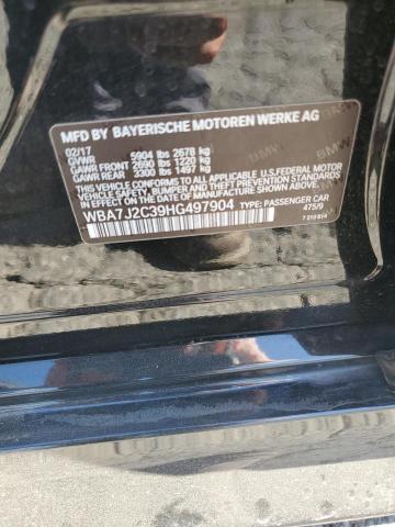 WBA7J2C39HG497904 - 2017 BMW 740 XE BLACK photo 12