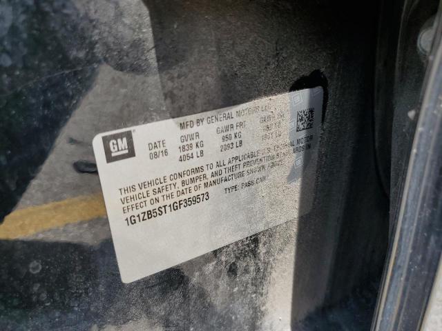 1G1ZB5ST1GF359573 - 2016 CHEVROLET MALIBU LS Negro foto 12