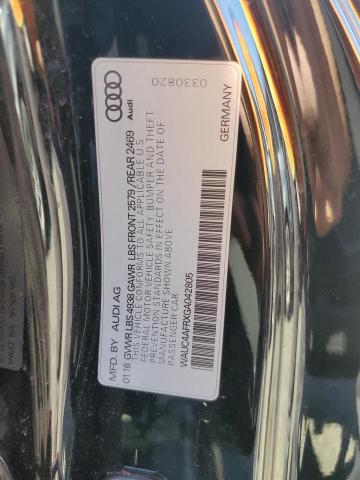 WAUC4AFRXGA042805 - 2016 AUDI S5 PREMIUM PLUS BLACK photo 12