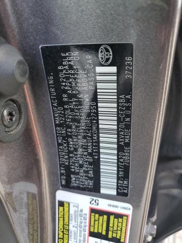 4T1T11AK0MU427950 - 2021 TOYOTA CAMRY SE GRAY photo 12