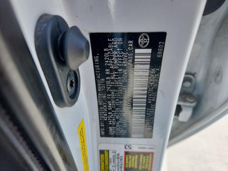 4T1B61HK1KU693672 - 2019 TOYOTA CAMRY XSE Ақ фото 12