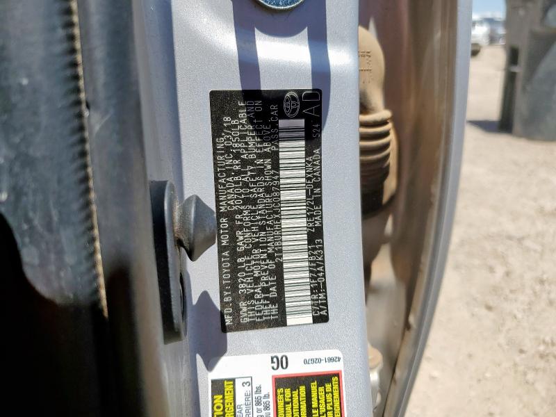 2T1BURHEXJC087947 - 2018 TOYOTA COROLLA L 银色 照片 12