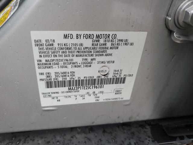 MAJ3P1TE2JC196101 - 2018 FORD ECOSPORT SE 银色 照片 13