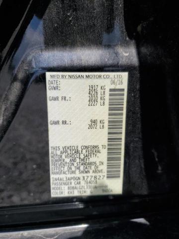 1N4AL3AP0GN377827 - 2016 NISSAN ALTIMA 2.5 BLACK photo 12