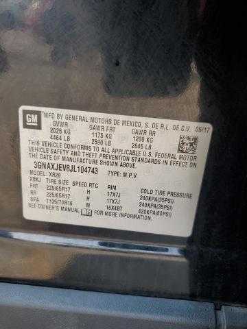 3GNAXJEV8JL104743 - 2018 CHEVROLET EQUINOX LT BLACK photo 13