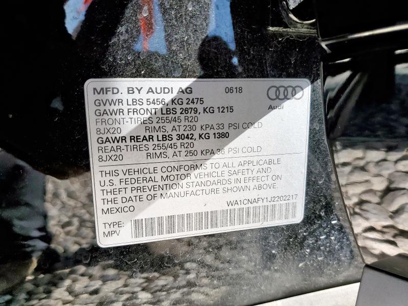 WA1CNAFY1J2202217 - 2018 AUDI Q5 PRESTIGE BLACK photo 13