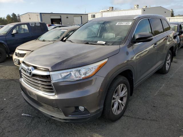 5TDJKRFH5FS143399 - 2015 TOYOTA HIGHLANDER XLE Մոխրագույն լուսանկար 1