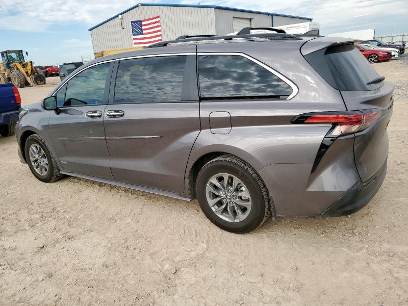 5TDYRKEC7MS074770 - 2021 TOYOTA SIENNA XLE رمادي صورة 2
