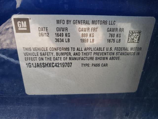 1G1JA6SHXC4219707 - 2012 CHEVROLET SONIC LS Mavi foto 12