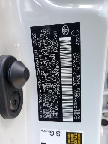 JTDEPMAE2N3018461 - 2022 TOYOTA COROLLA LE Білий фото 12