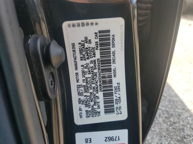 1NXBU4EEXAZ369429 - 2010 TOYOTA COROLLA BASE BLACK photo 13