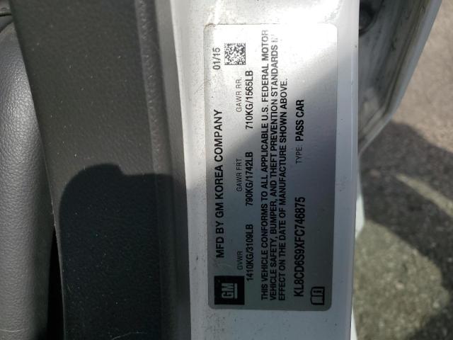 KL8CD6S9XFC746875 - 2015 CHEVROLET SPARK 1LT WHITE photo 12