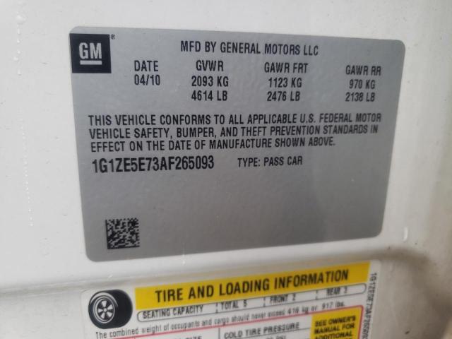 1G1ZE5E73AF265093 - 2010 CHEVROLET MALIBU LTZ 白色 照片 12