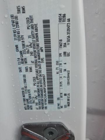 1FMCU0J90FUA94957 - 2015 FORD ESCAPE TITANIUM 白色 照片 12