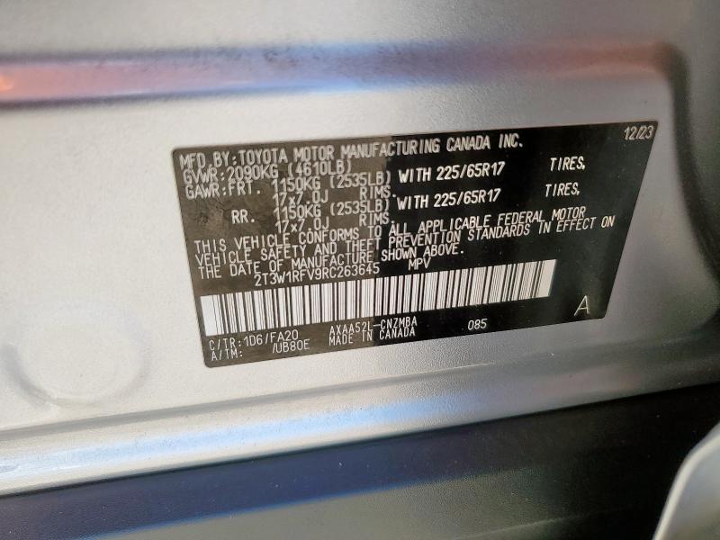 2T3W1RFV9RC263645 - 2024 TOYOTA RAV4 XLE 银色 照片 13