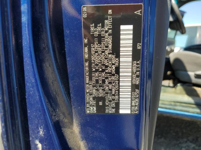 5TBBT44126S481507 - 2006 TOYOTA TUNDRA ACCESS CAB SR5 BLUE photo 12