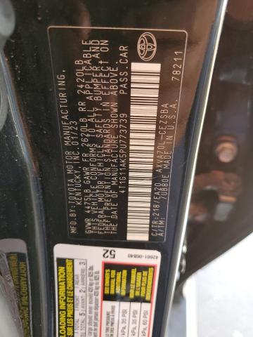 4T1G11AK5PU773739 - 2023 TOYOTA CAMRY SE NIGHT SHADE BLACK photo 12