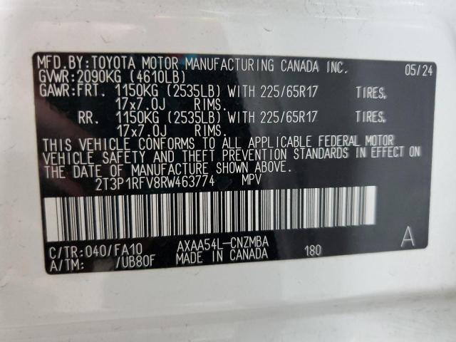 2T3P1RFV8RW463774 - 2024 TOYOTA RAV4 XLE თეთრი ფოტო 14