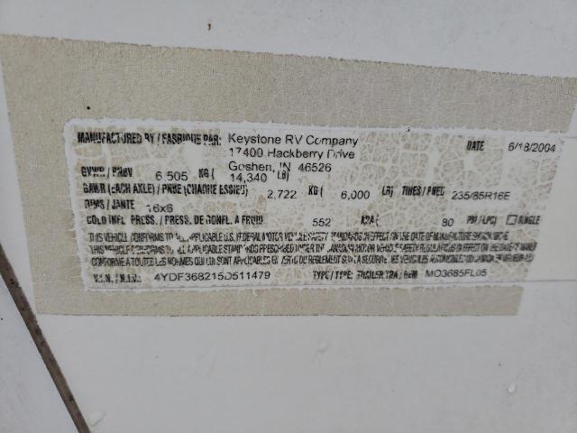 4YDF368215D511479 - 2005 KEYSTONE MONTANA WHITE photo 10