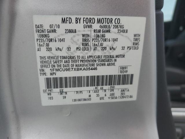 1FMCU9E7XBKA05446 - 2011 FORD ESCAPE LIMITED SILVER photo 14