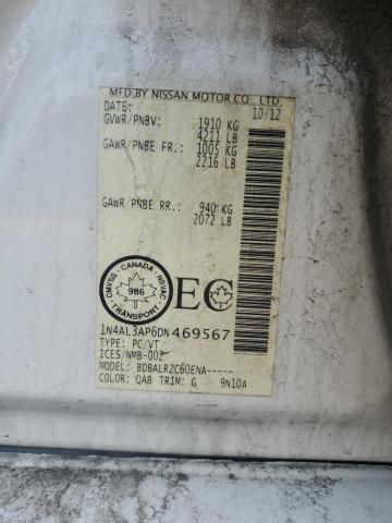 1N4AL3AP6DN469567 - 2013 NISSAN ALTIMA 2.5 თეთრი ფოტო 13