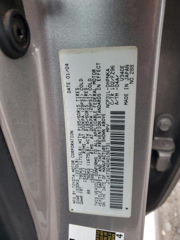 JTLKT324040156731 - 2004 TOYOTA SCION XB SILVER photo 12