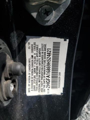 2HGFA16869H524421 - 2009 HONDA CIVIC EX BLACK photo 13
