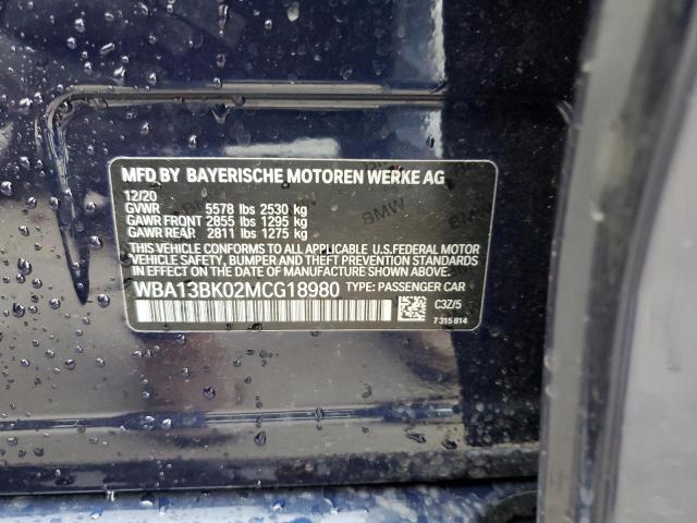 WBA13BK02MCG18980 - 2021 BMW M550XI BLUE photo 13