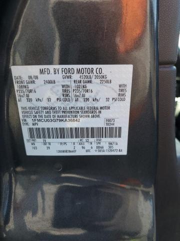 1FMCU03G79KA36842 - 2009 FORD ESCAPE XLT GRAY photo 13