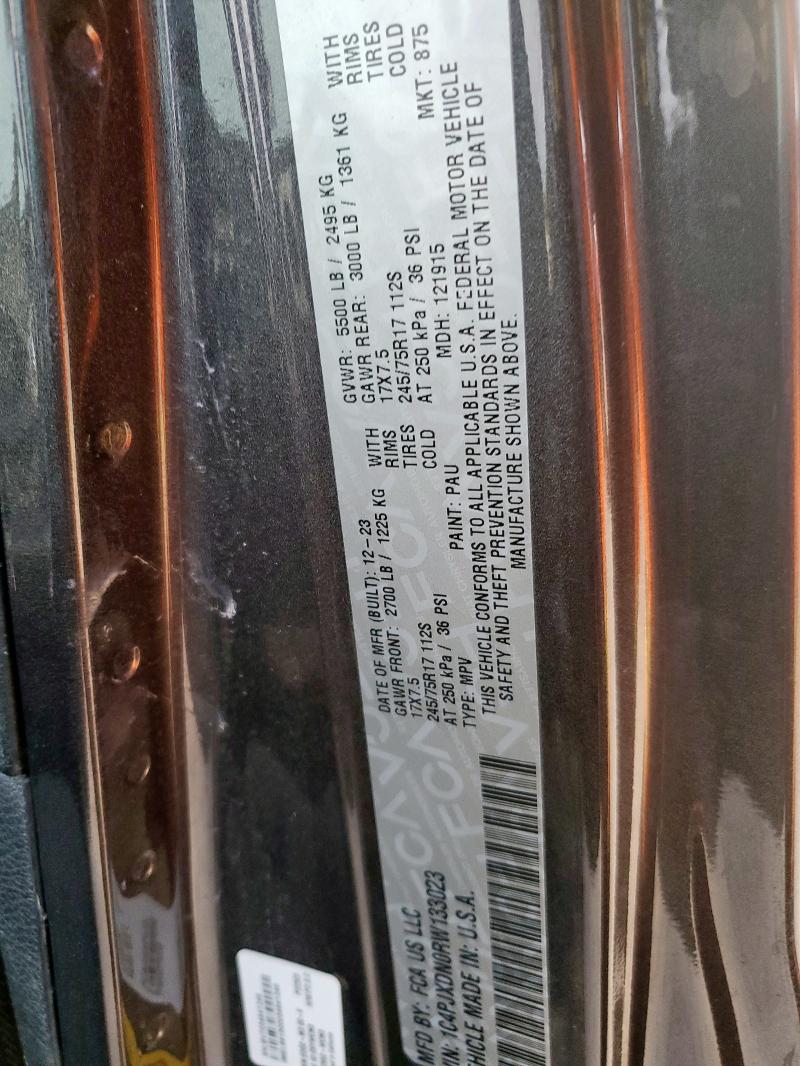 1C4PJXDN0RW133023 - 2024 JEEP WRANGLER SPORT ნაცრისფერი ფოტო 12