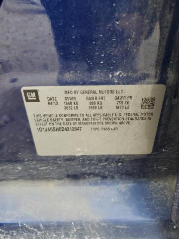 1G1JA6SH0D4212847 - 2013 CHEVROLET SONIC LS 蓝色 照片 13