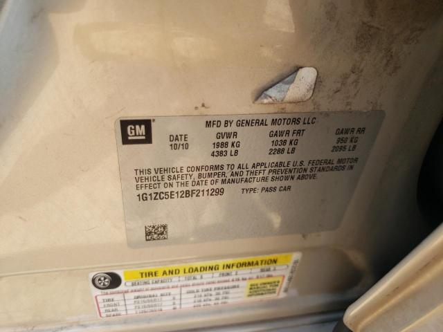 1G1ZC5E12BF211299 - 2011 CHEVROLET MALIBU 1LT 米色 照片 12