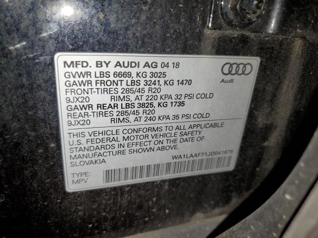 WA1LAAF71JD041679 - 2018 AUDI Q7 PREMIUM PLUS Negro foto 13